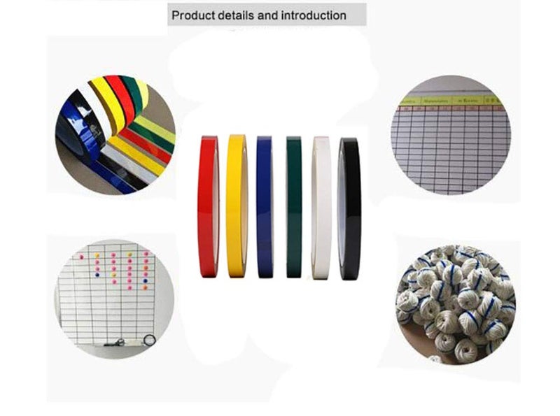 Fodattm 6 Rolls Graphic Art Thin Tape Self-Adhesive Artist Tape Grid Marking Tapes Whiteboard Gridding Tape Dry Erase Tape 72 Yard Per Roll (Multicolor, Width:5mm) - Image 3